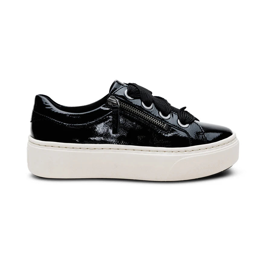 AETREX- WOMEN'S AUBREY ARCH SUPPORT PLATFORM BLACK PATENT SNEAKER