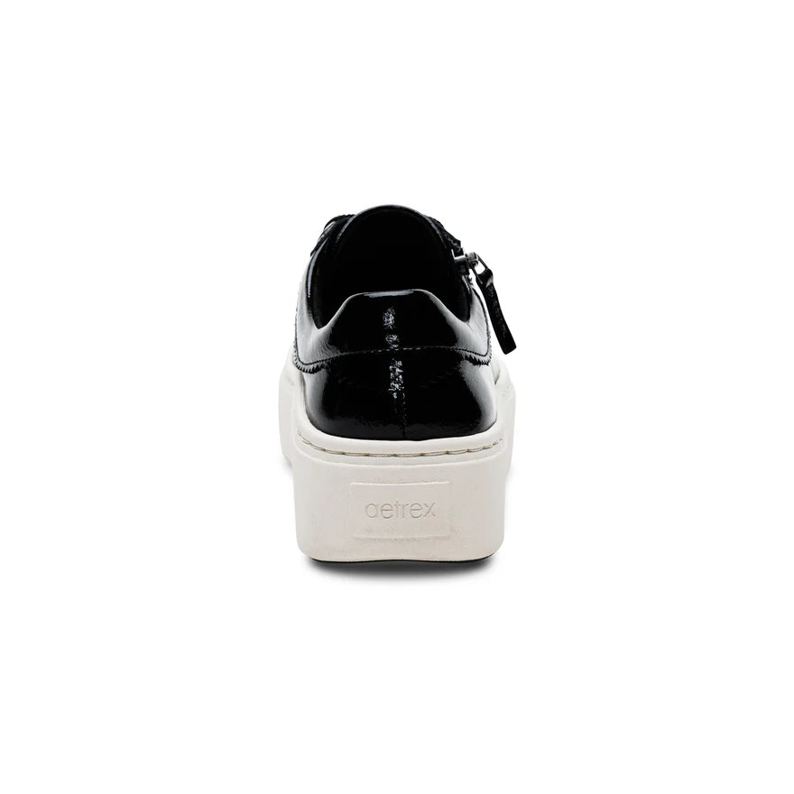AETREX- WOMEN'S AUBREY ARCH SUPPORT PLATFORM BLACK PATENT SNEAKER