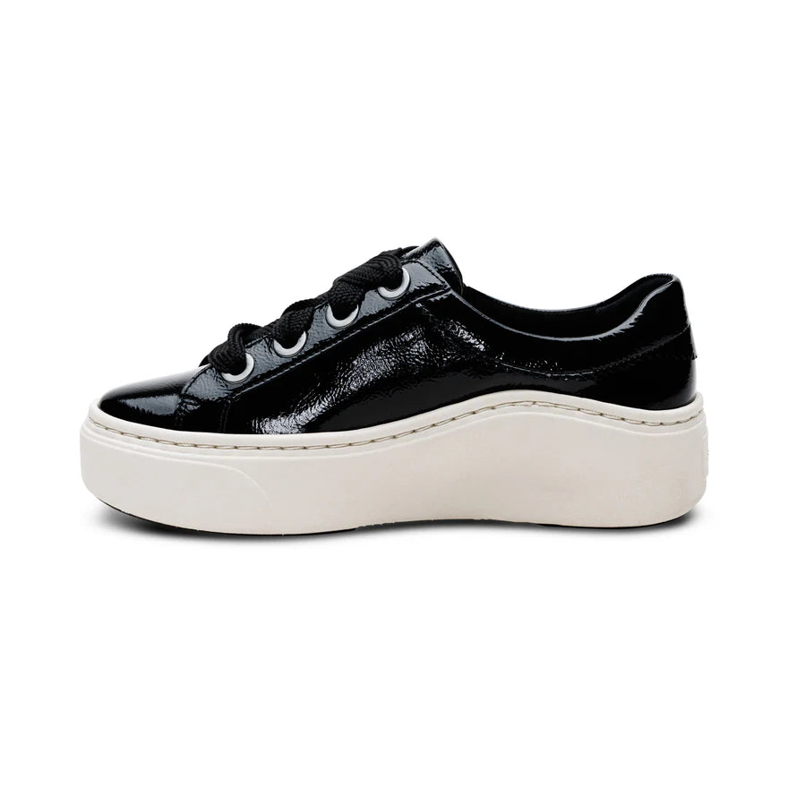 AETREX- WOMEN'S AUBREY ARCH SUPPORT PLATFORM BLACK PATENT SNEAKER