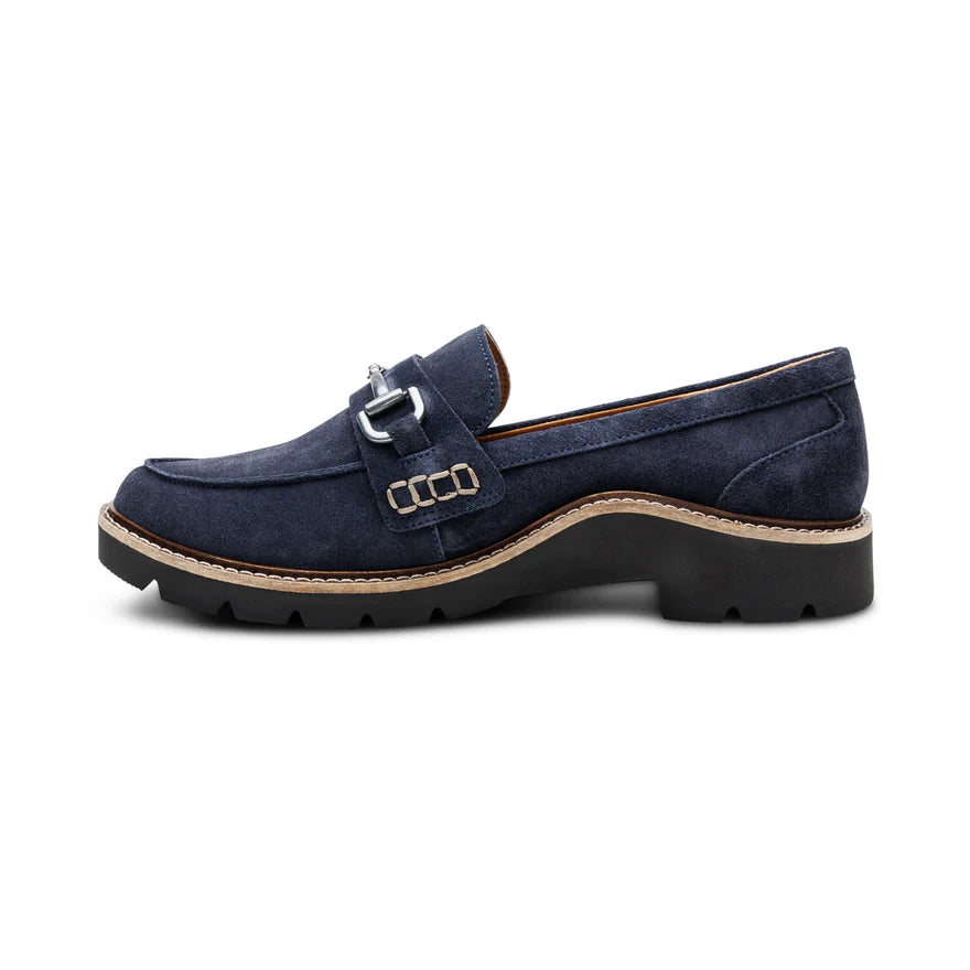 AETREX- WOMEN'S COLLETTE ARCH SUPPORT NAVY SUEDE LOAFER