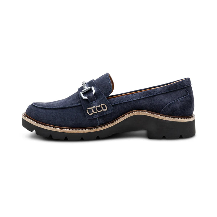 AETREX- WOMEN'S COLLETTE ARCH SUPPORT NAVY SUEDE LOAFER
