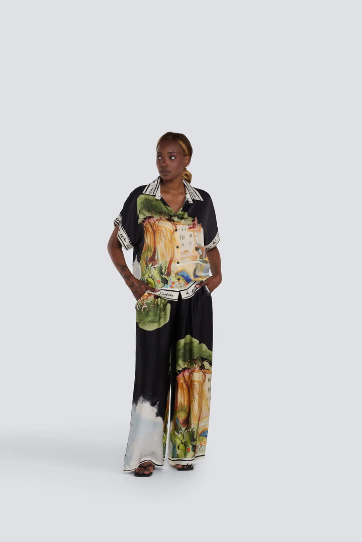 JESSICA LAURA - ITALY PRINT SILK TOP