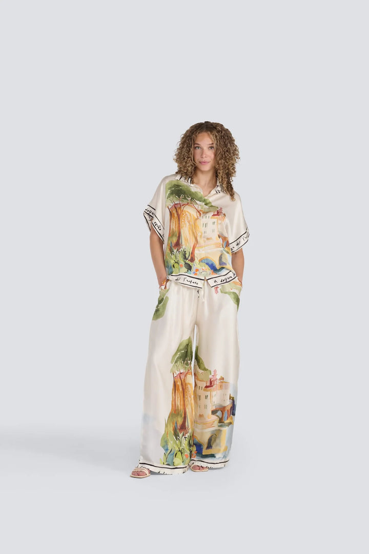JESSICA LAURA - ITALY PRINT SILK TOP