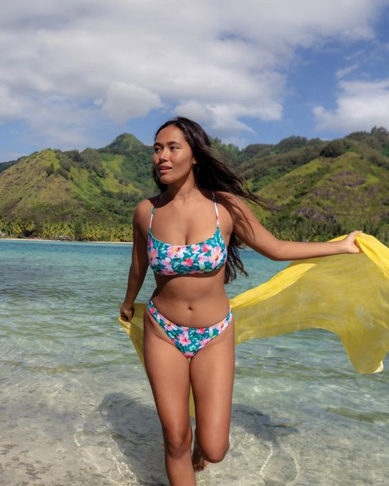 EIDON- WOMEN'S ROSE SWIM TOP