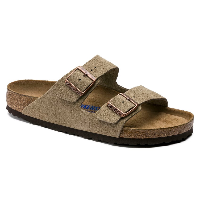 BIRKENSTOCK- LADIES ARIZONA SUEDE LEATHER SANDAL TAUPE