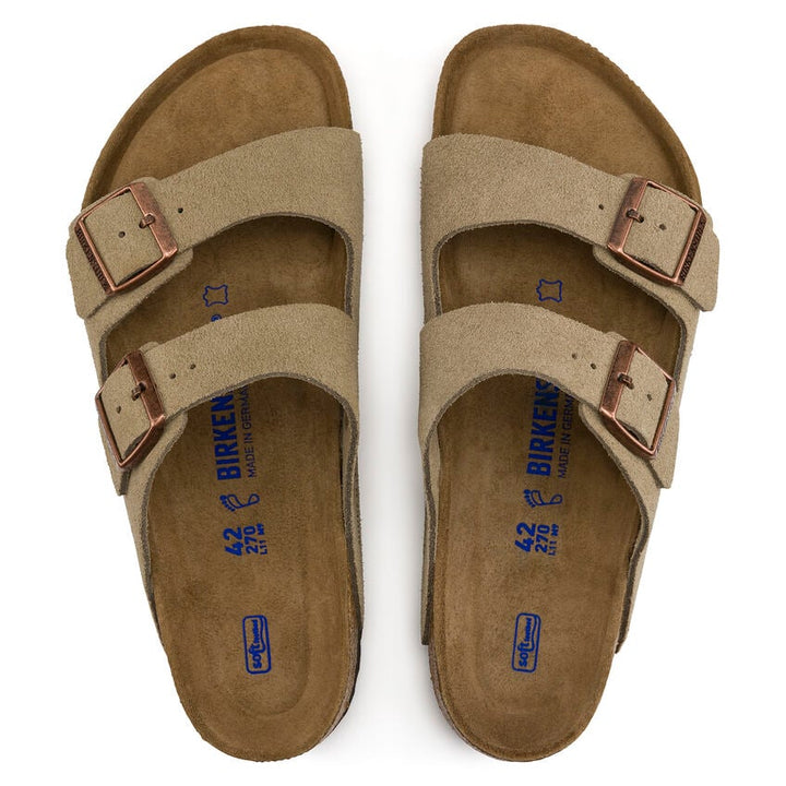 BIRKENSTOCK- LADIES ARIZONA SUEDE LEATHER SANDAL TAUPE