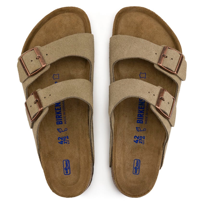 BIRKENSTOCK- LADIES ARIZONA SUEDE LEATHER SANDAL TAUPE
