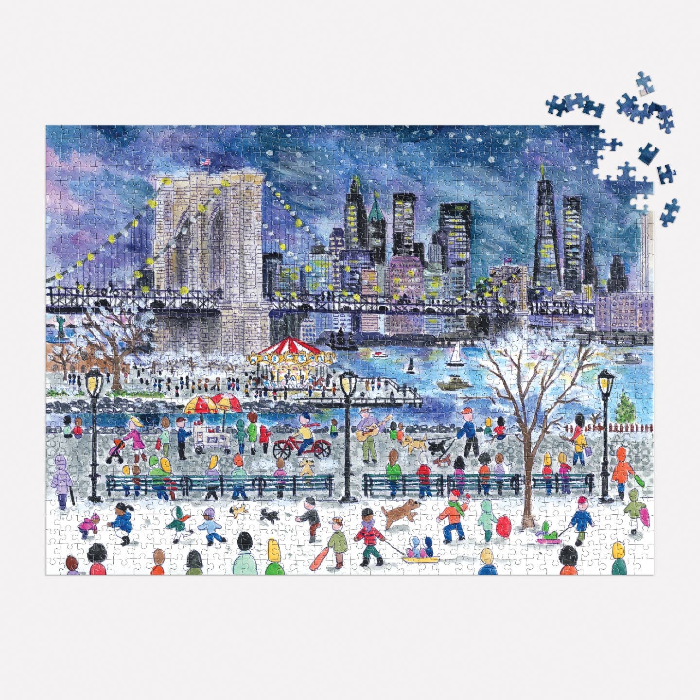 Michael Storrings Snowfall Over New York City 1000 Piece Puzzle