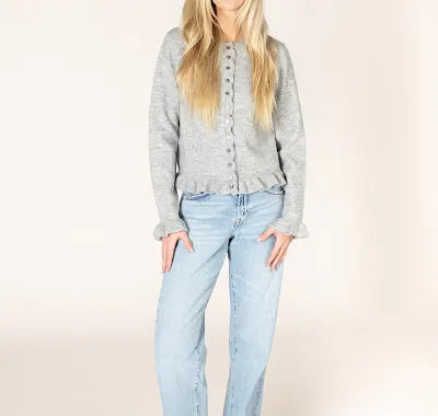 LYLA & LUXE - ANNORA NOVELTY RUFFLE CARDI
