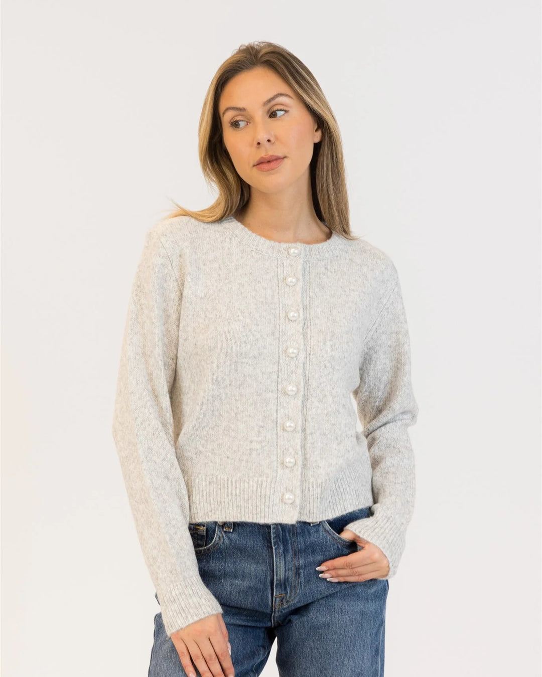 LYLA & LUXE - WOMEN'S AISHA PEARL CARDIGAN 
