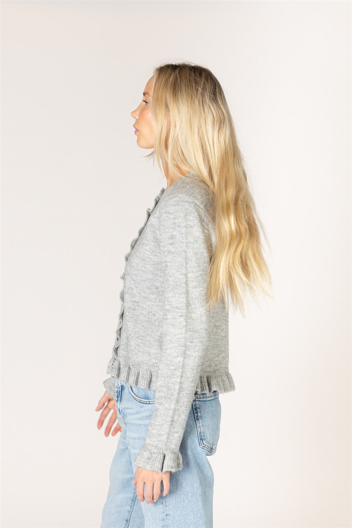 LYLA & LUXE - ANNORA NOVELTY RUFFLE CARDI