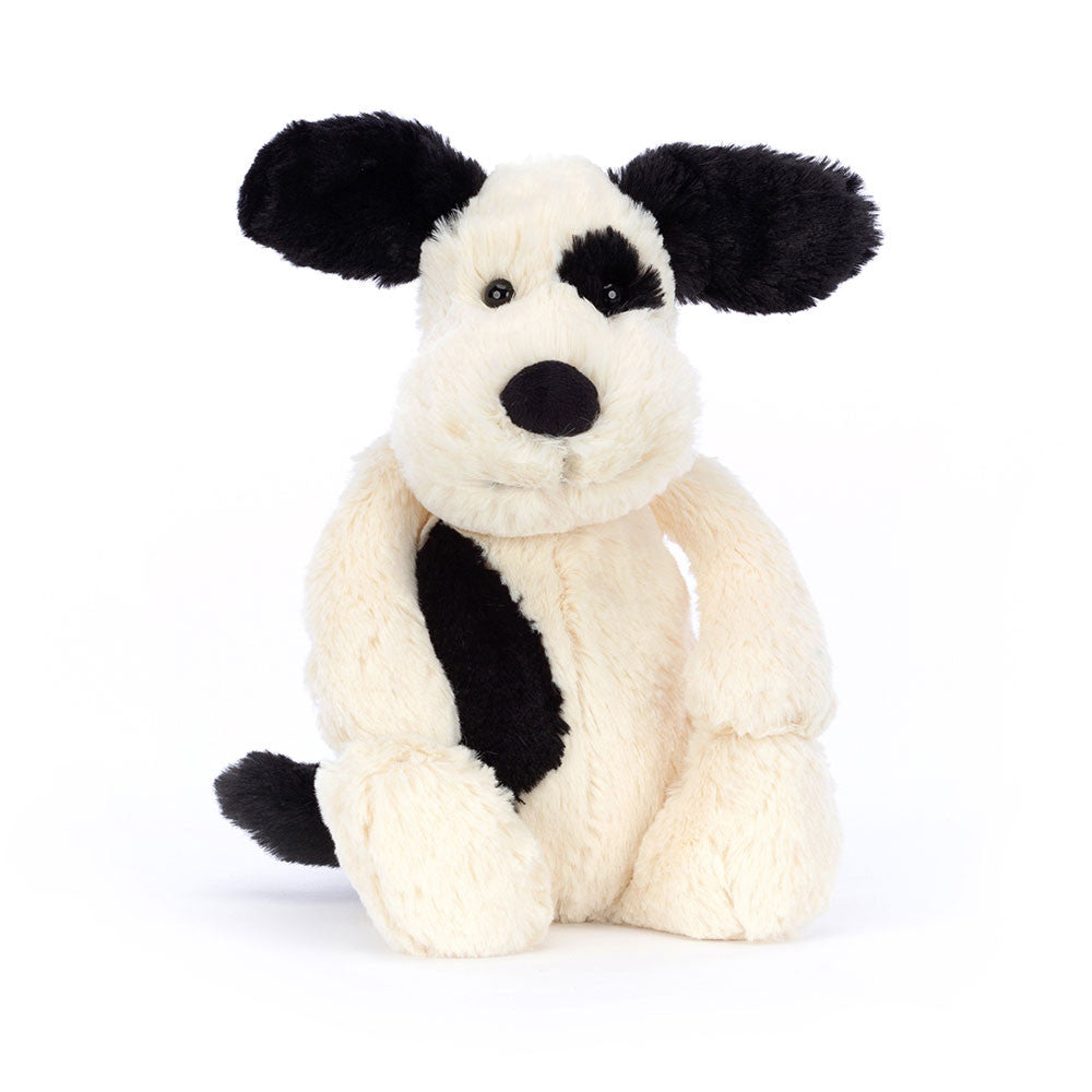 JELLYCAT - BASHFUL BLACK & CREAM PUPPY TOY