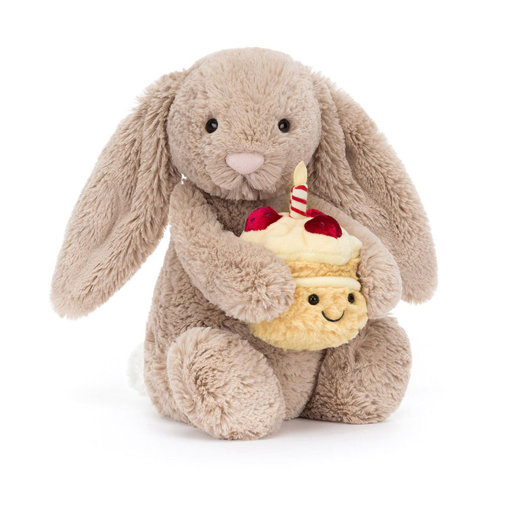 JELLYCAT - PLUSH TOY BASHFUL BEIGE BUNNY 'BIRTHDAY'