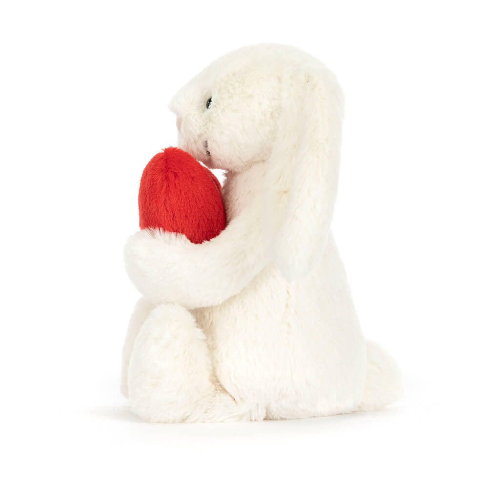 JELLYCAT -  PLUSH TOY BASHFUL RED LOVE HEART BUNNY
