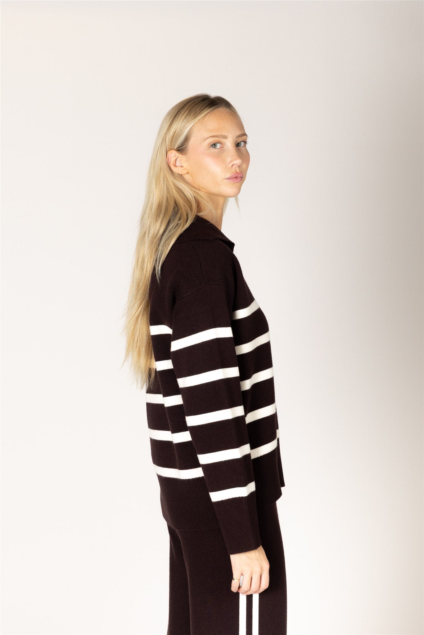 LYLA & LUXE - BELLA ESSENTIALS STRIPE POLO
