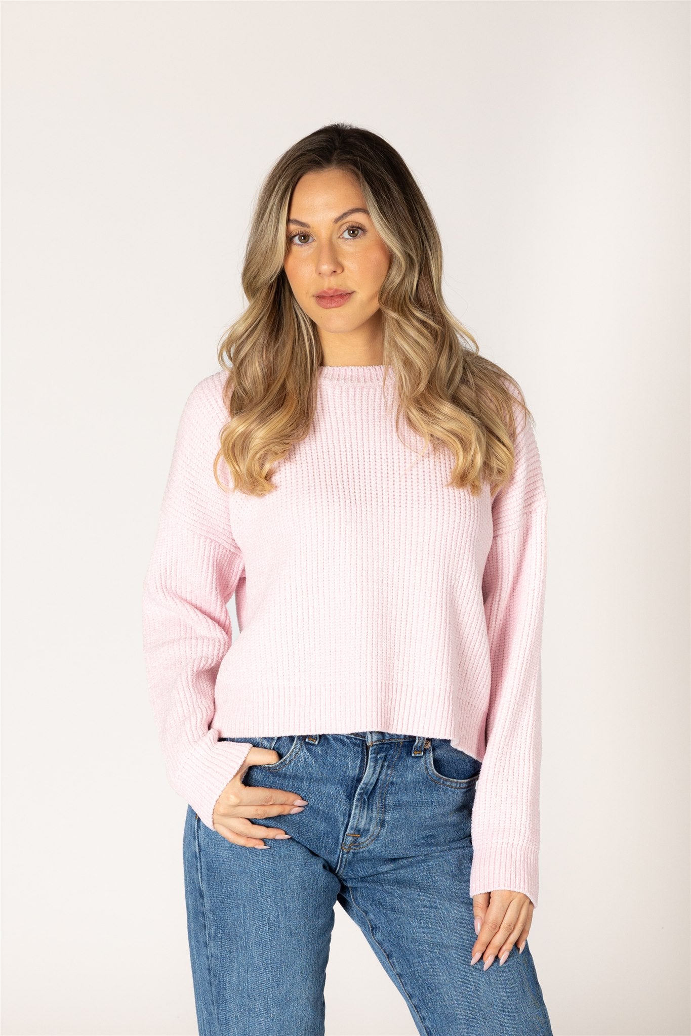 LYLA & LUXE - BOBBY-CHN CHENILLE CREW RIB SWEATER