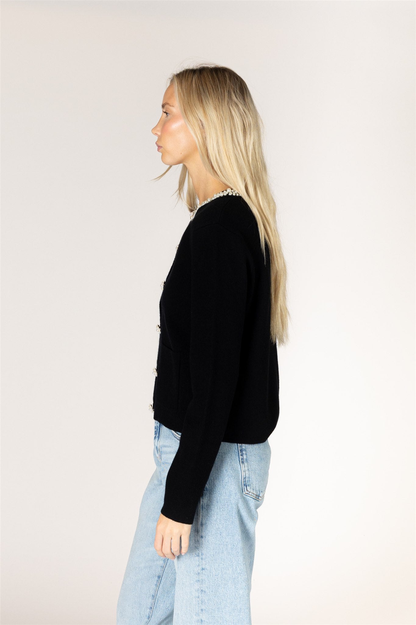 LYLA & LUXE - BOWIE ESSENTIALS PEARL CARDI