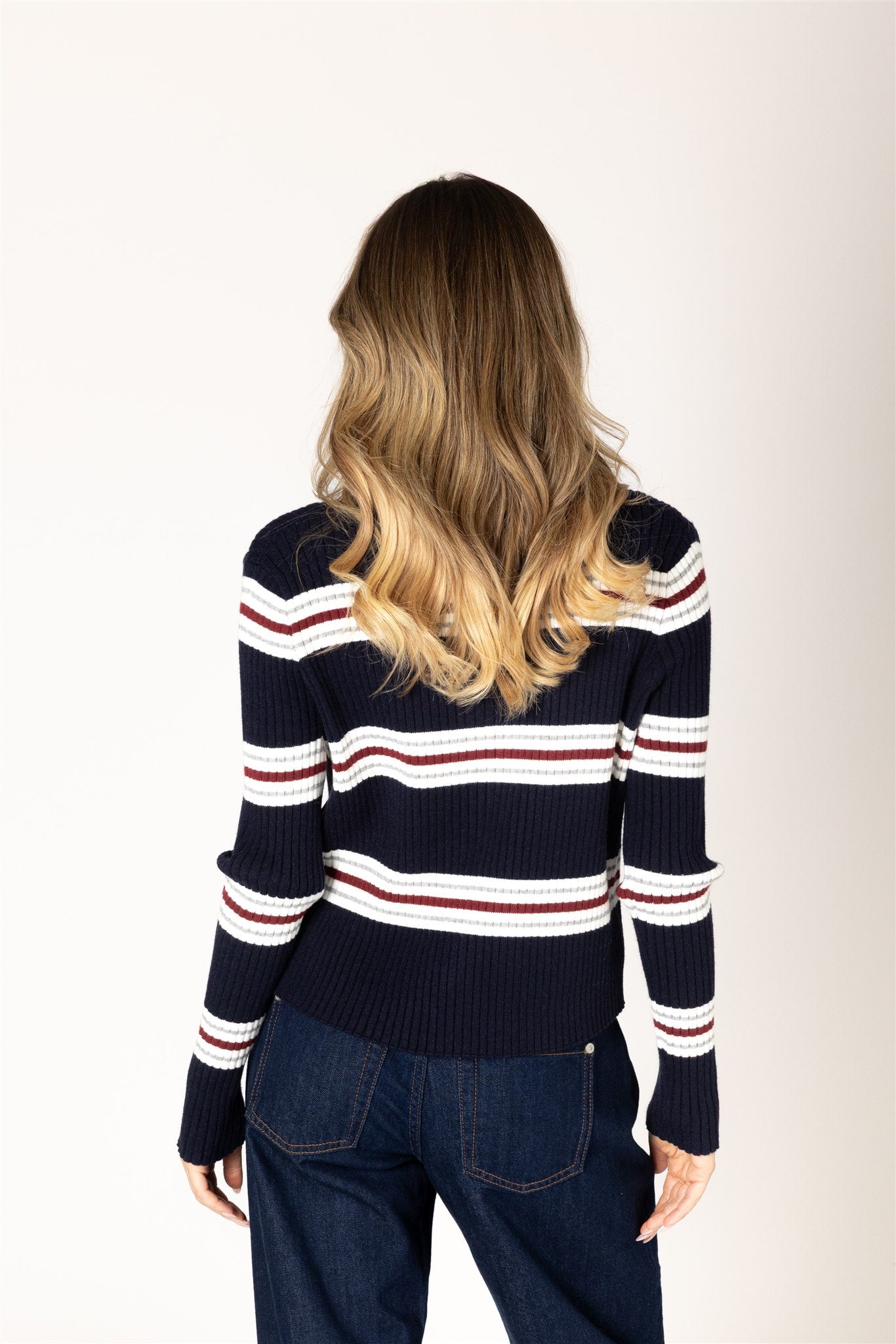LYLA & LUXE - BREE ESSENTIALS STRIPE CARDI