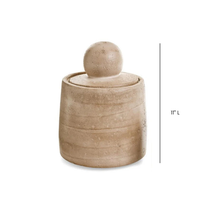PINE - CANISTER LG CEMENT TRAVERTINE