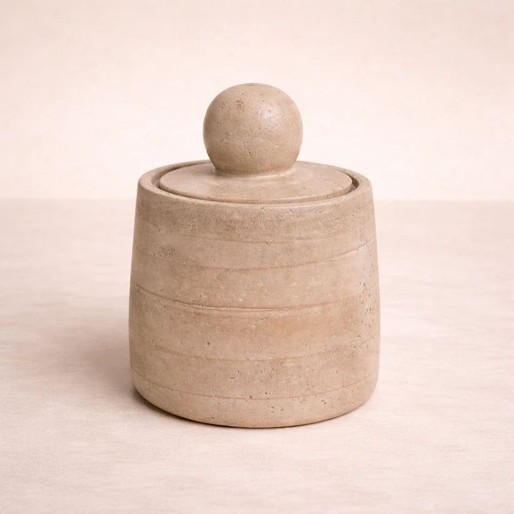 PINE - CANISTER LG CEMENT TRAVERTINE