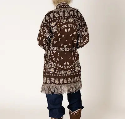 LYLA & LUXE - SADDLE FAIR ISLE BANDANA PRINT CARDI