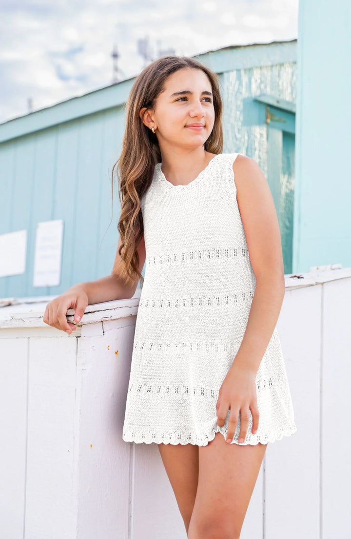 LIMEAPPLE -Cali Crochet Flare Summer Dress