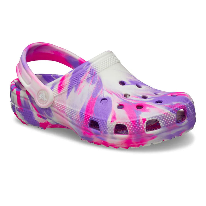CROCS- LITTLE KIDS CLASSIC GLOW-IN-THE-DARK MARBLED CLOG
