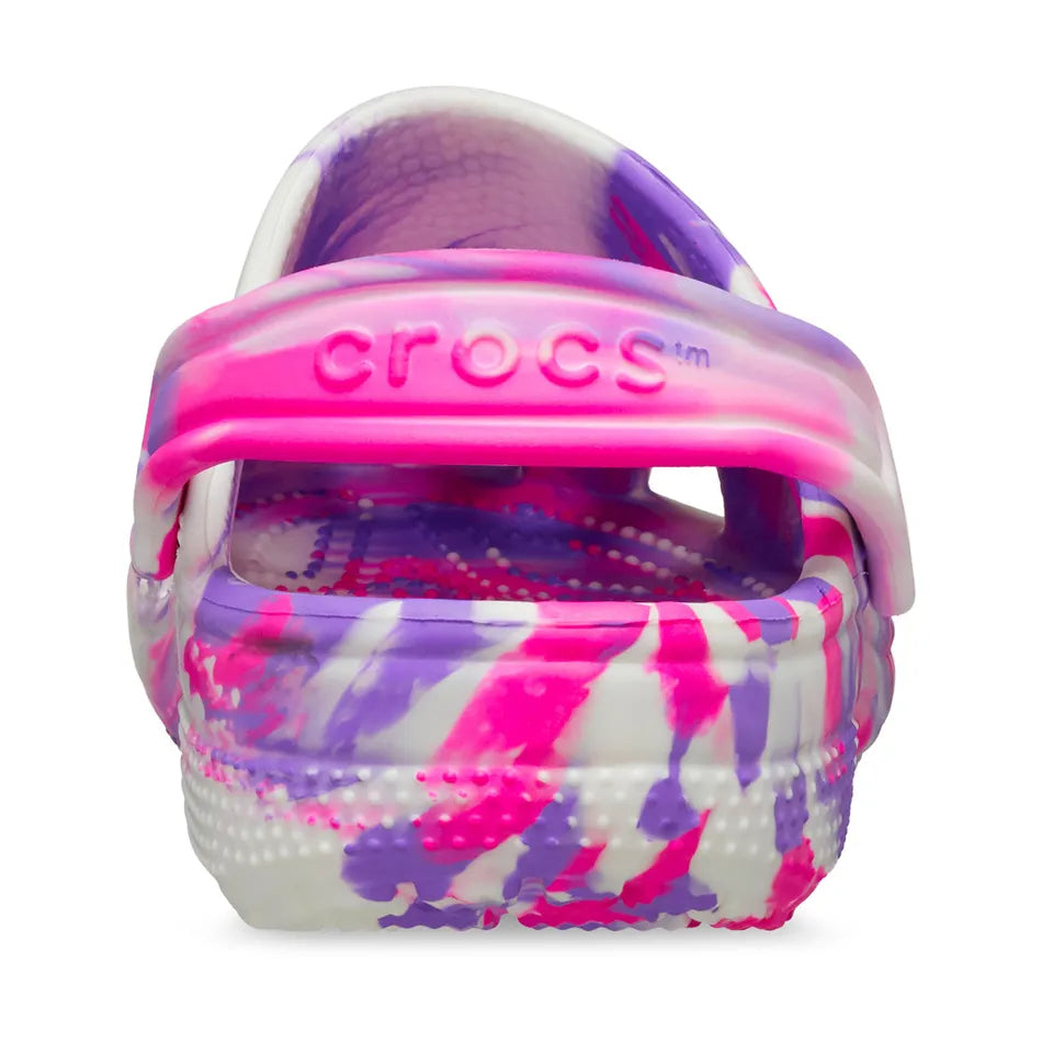 CROCS- LITTLE KIDS CLASSIC GLOW-IN-THE-DARK MARBLED CLOG