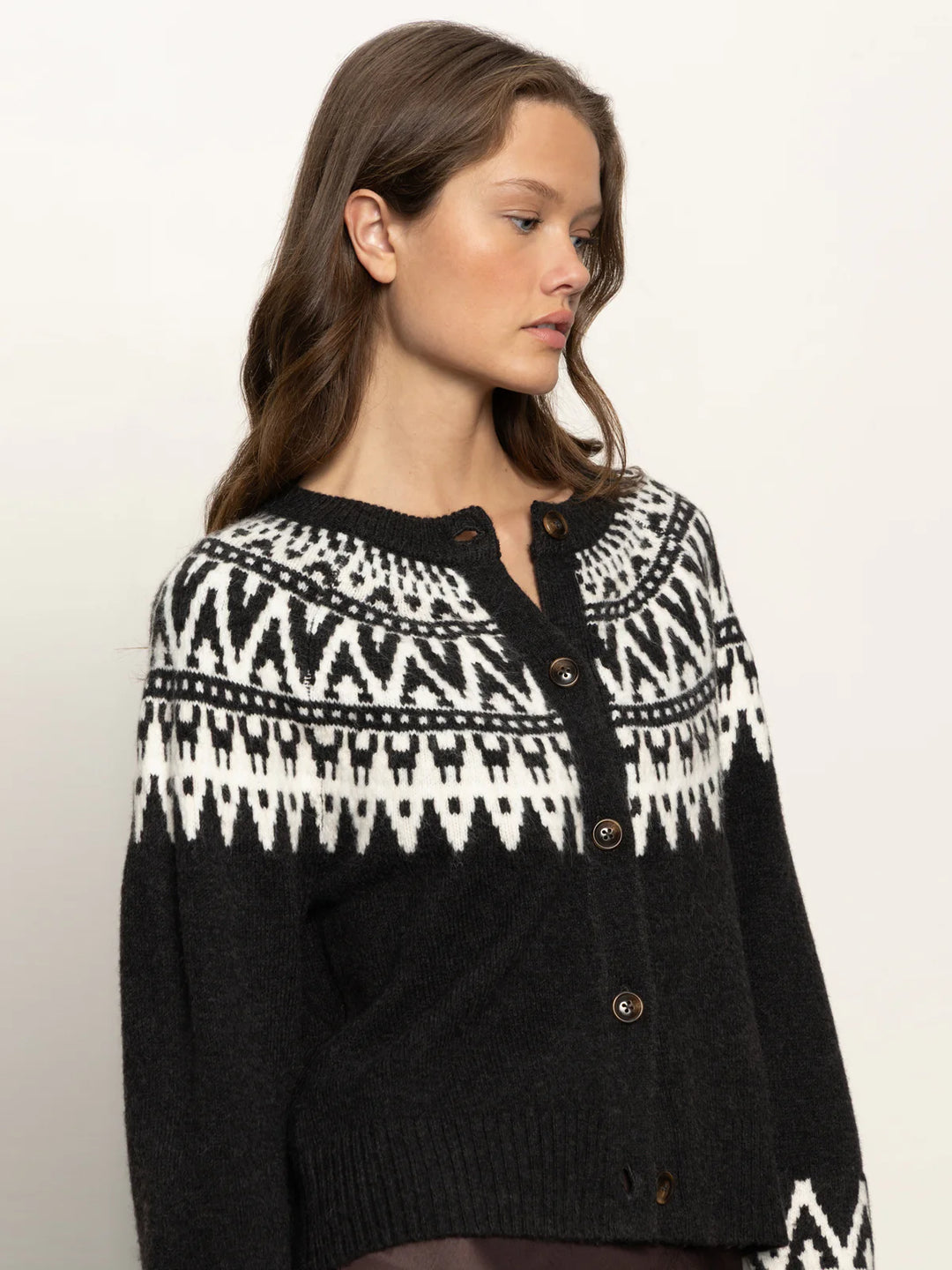 SANCTUARY - WOMENS FAIRAISLE CREW CARDI