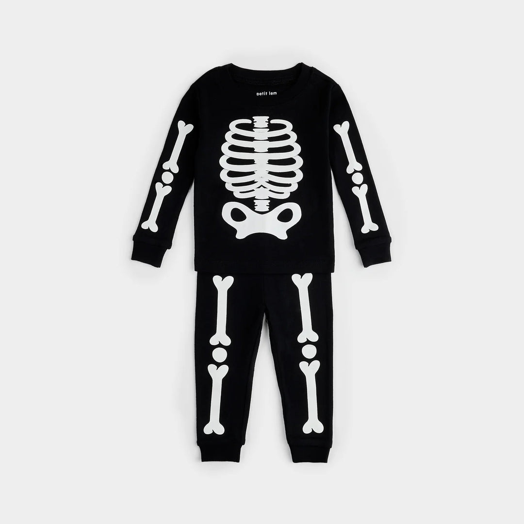 PETIT LEM - KIDS SKELETON GLOW PJ SET 