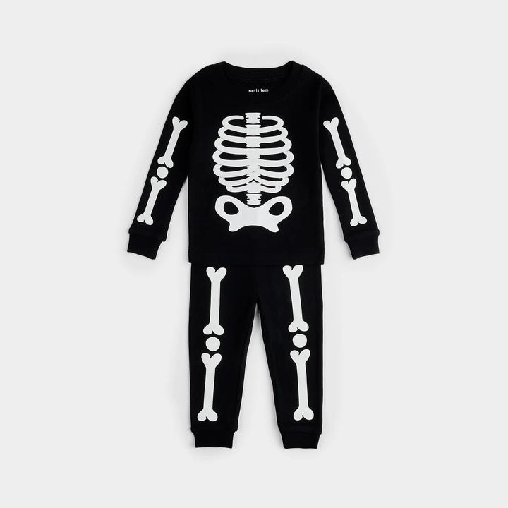 PETIT LEM - KIDS SKELETON GLOW PJ SET 