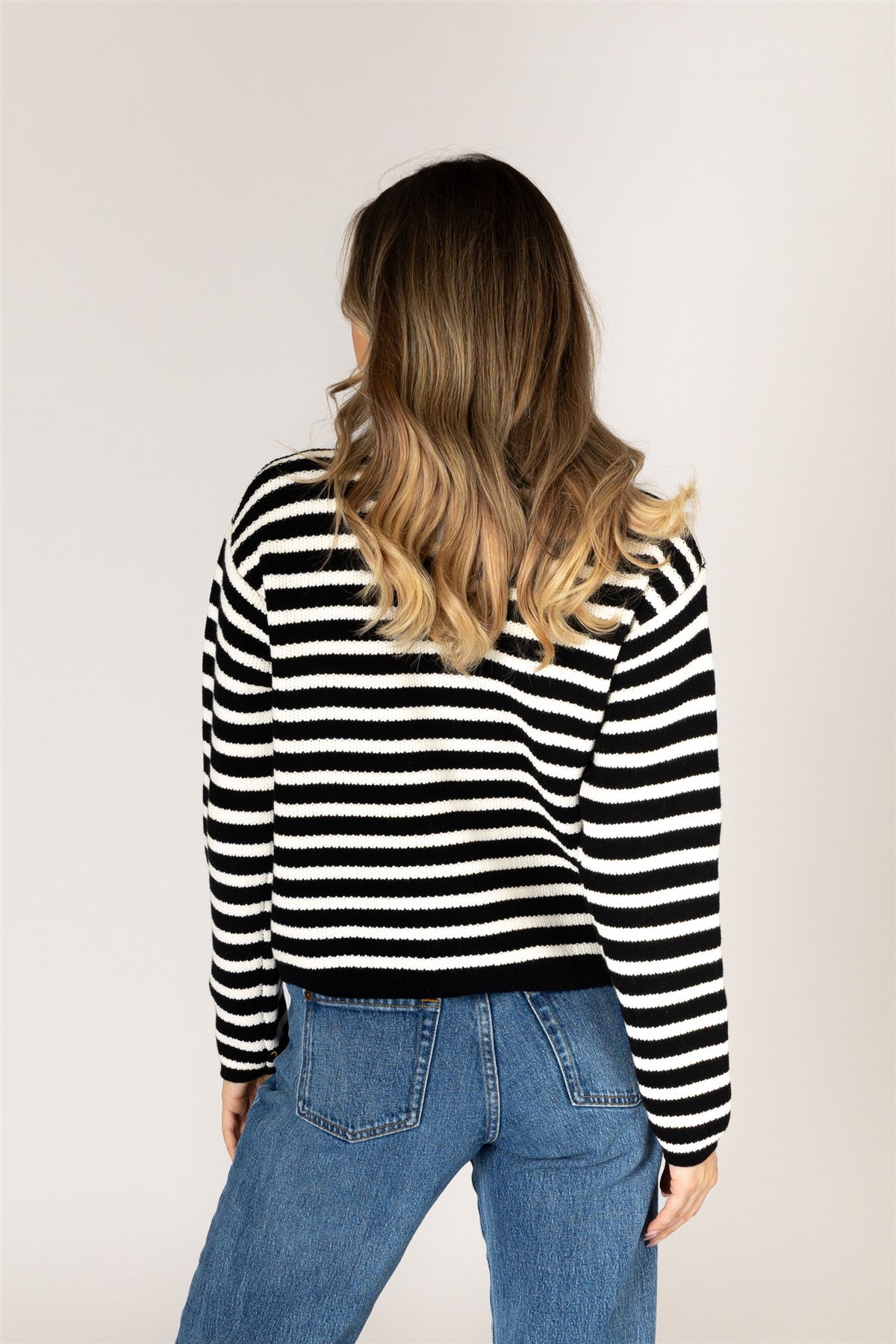 LYLA & LUXE - DEVON COTTON STRIPE CARDI