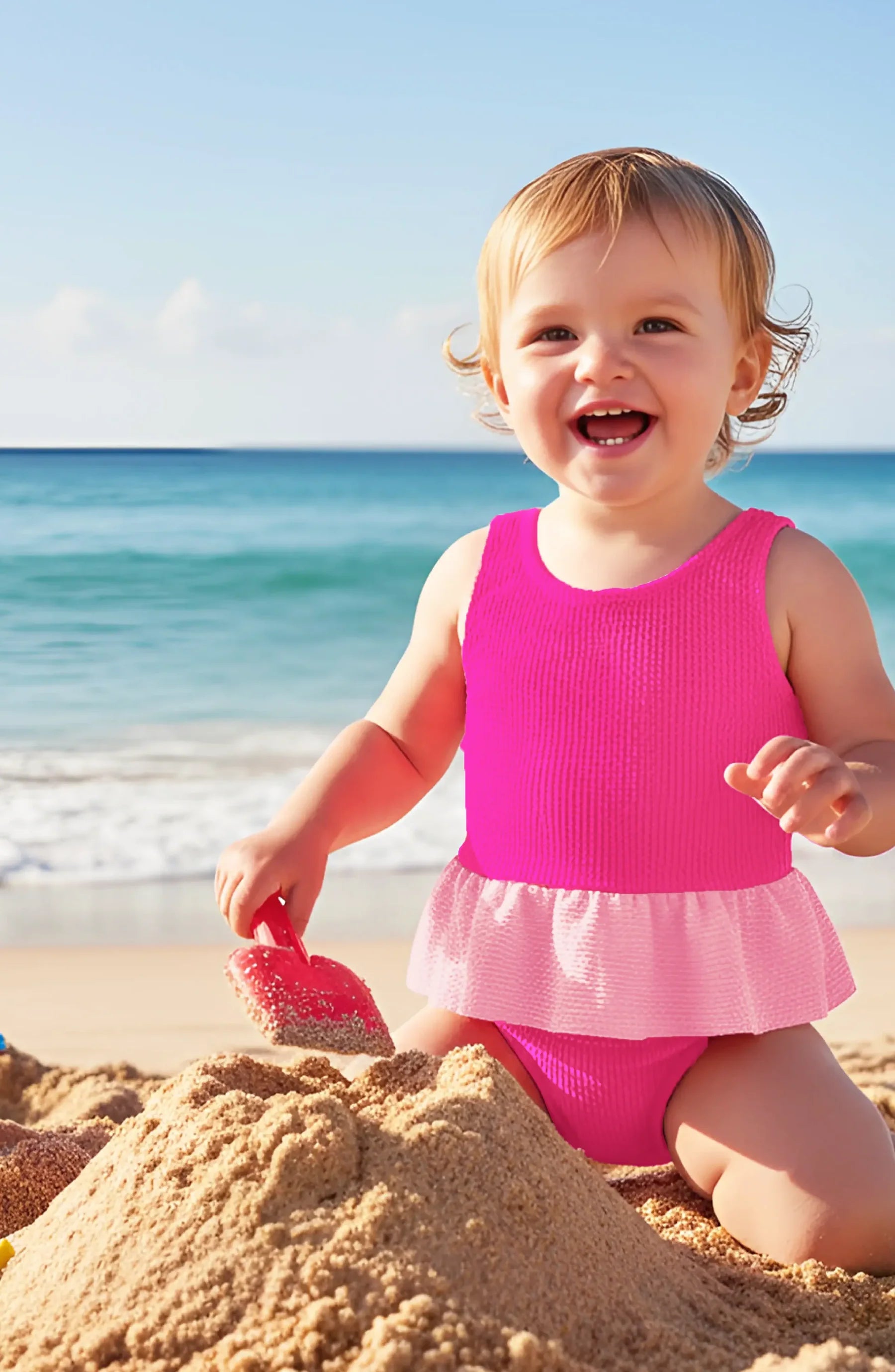 LIMEAPPLE -Dot Toddler Crinkle Peplum One Piece