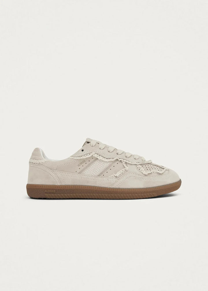ALOHAS - WOMEN'S CROCHET CREAM LEATHER SNEAKER