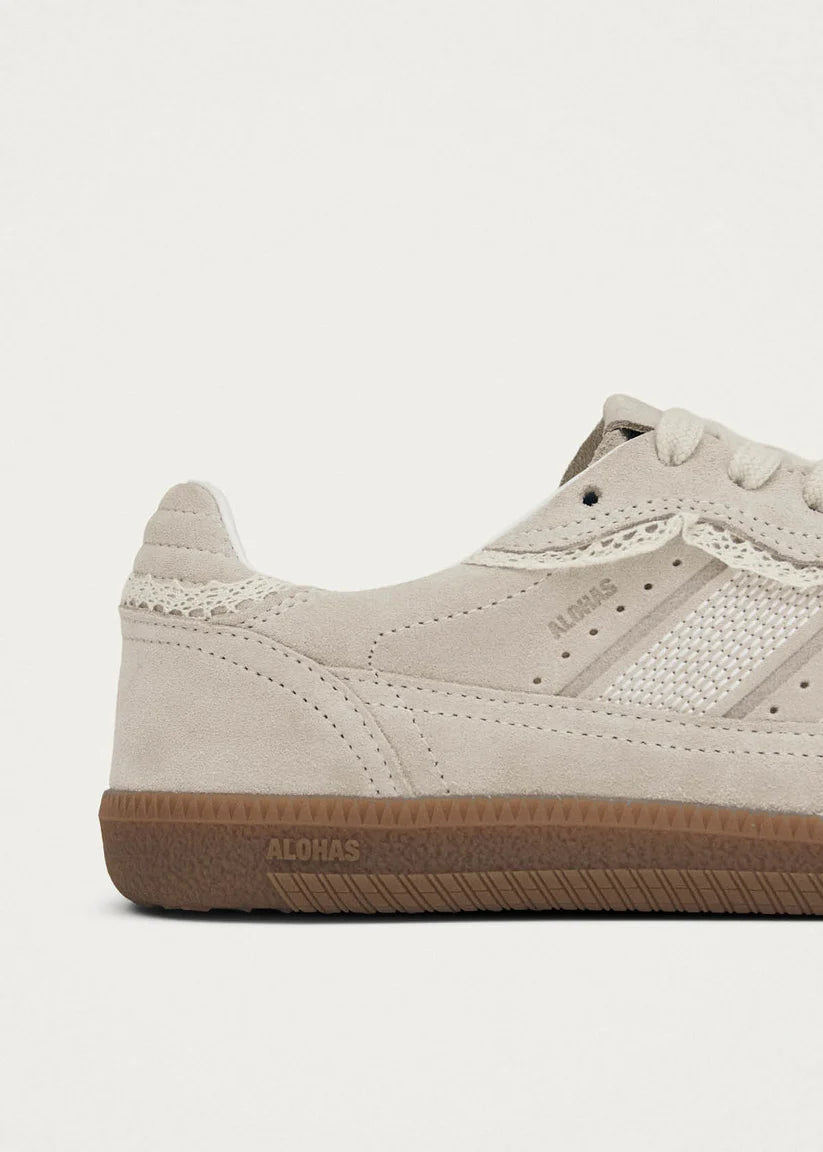ALOHAS - WOMEN'S CROCHET CREAM LEATHER SNEAKER