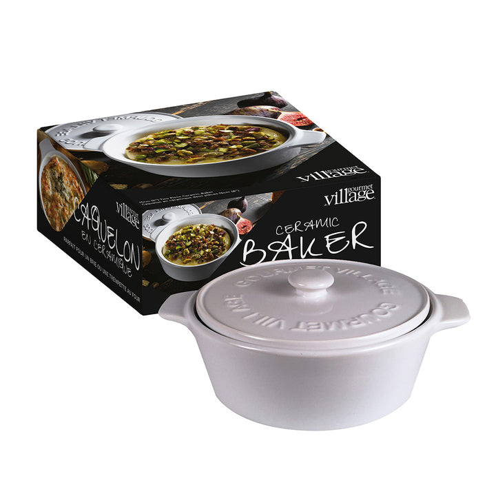 GOURMET DU VILLAGE- CERAMIC WHITE DIP BAKER