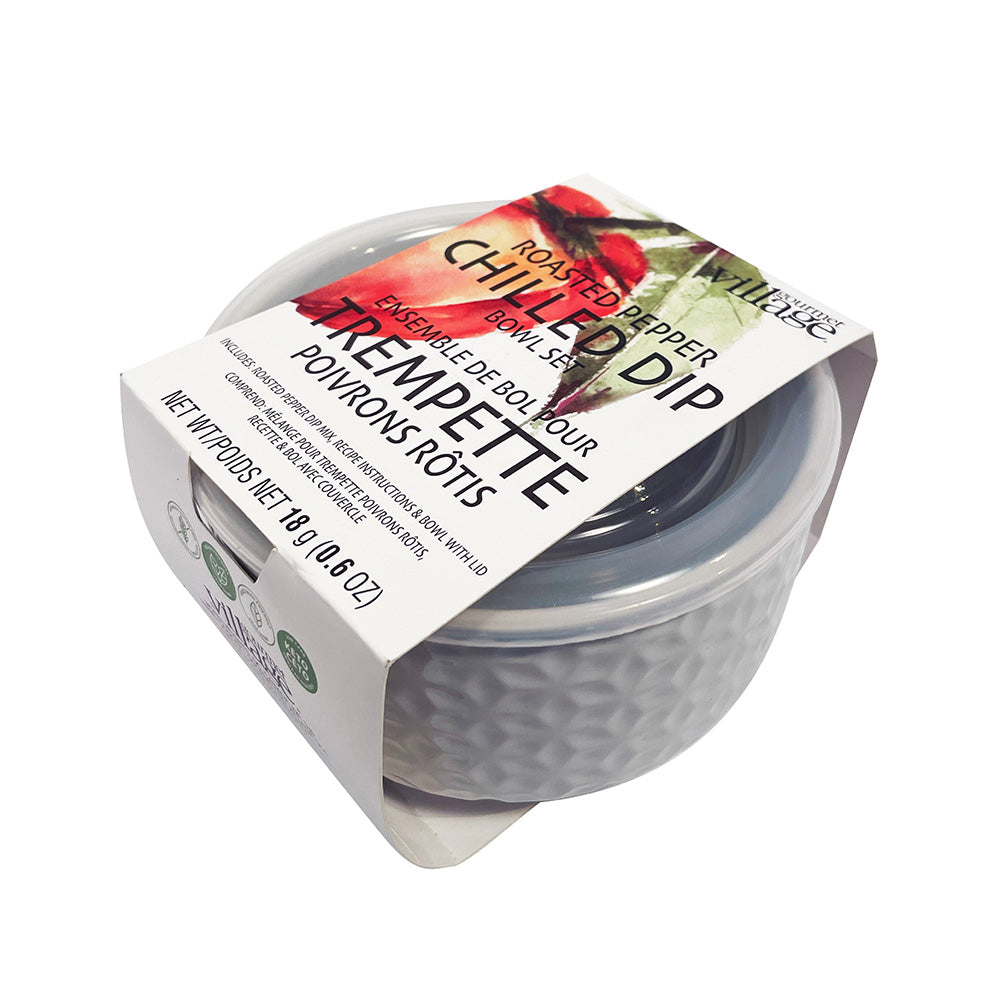 GOURMET DU VILLAGE- BOWL WITH ROASTED PEPPER DIP BOWL SET