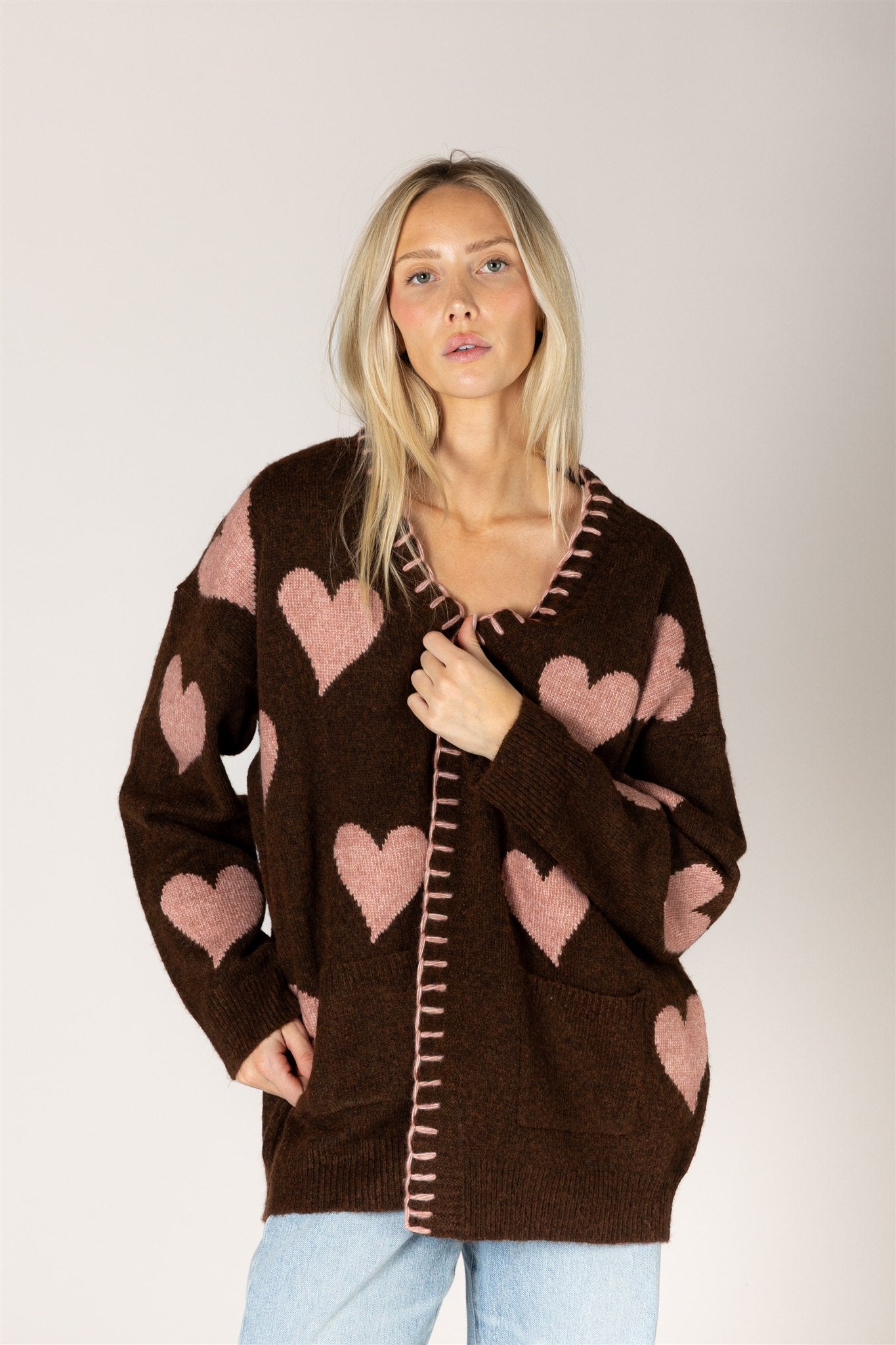 LYLA & LUXE - ELSKAHEART HEART OPEN CARDI