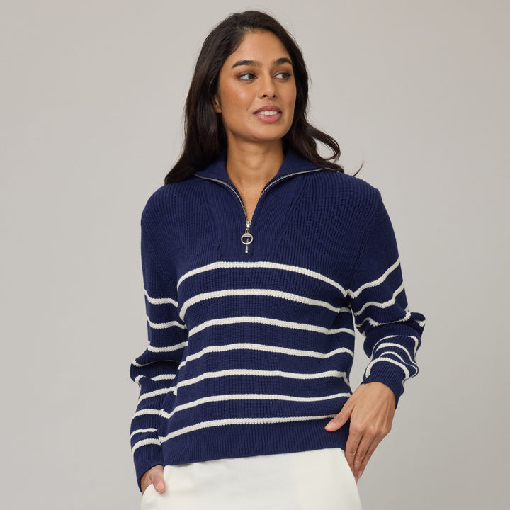 PISTACHE- WOMEN'S COMFORT RIB SWEATER WITH ZIPPER