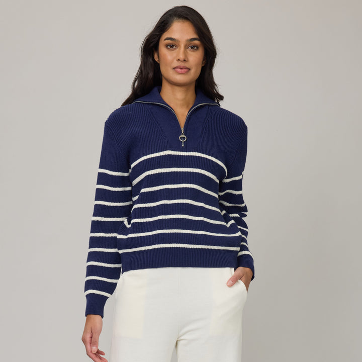 PISTACHE- WOMEN'S COMFORT RIB SWEATER WITH ZIPPER