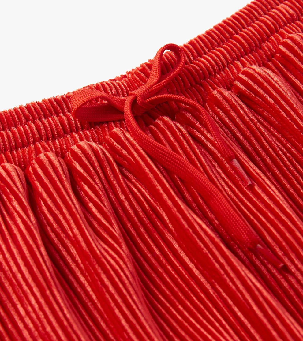 HATLEY - GIRLS CHEX RED PLEATED VELOUR SKIRT