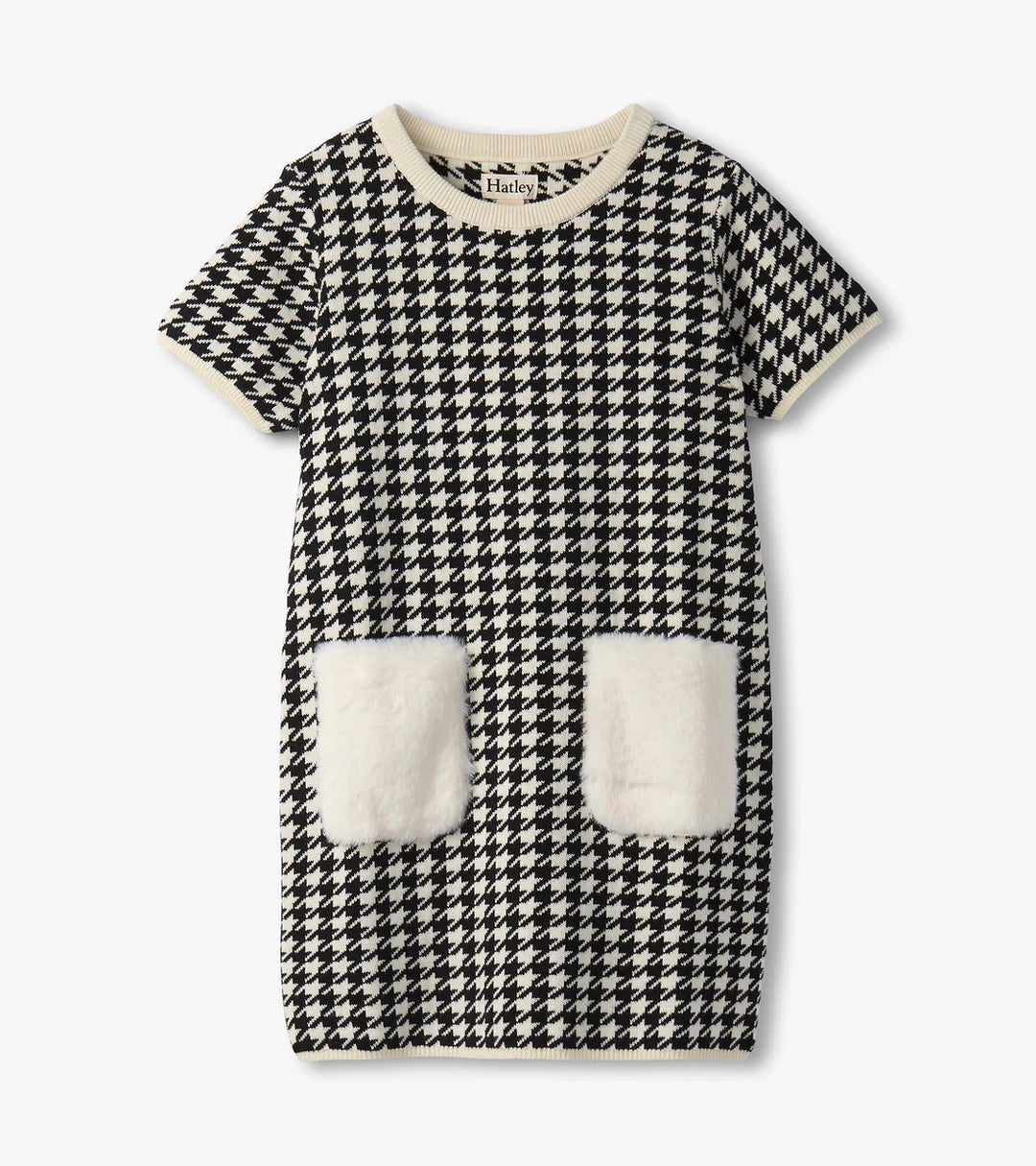 HATLEY - KIDS HOUNDSTOOTH SWEATER DRESS