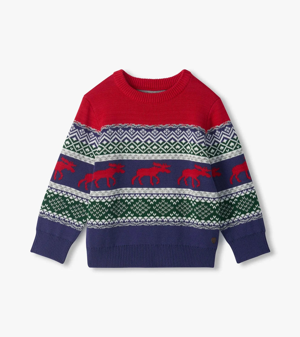 HATLEY - BOYS HOLIDAY FAIR ISLE CREW NECK SWEATER