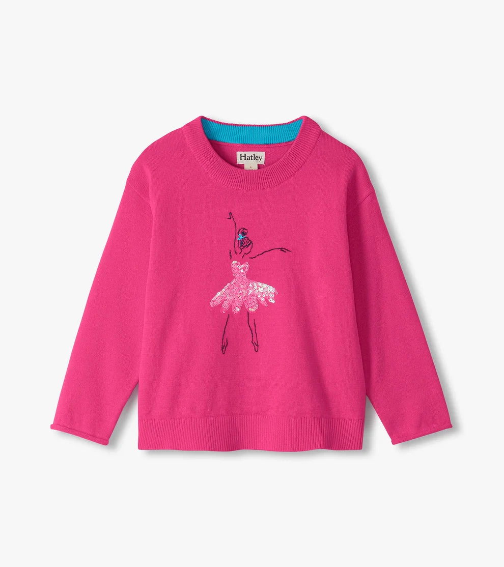 HATLEY -SEQUIN BALLERINA CREW NECK SWEATER