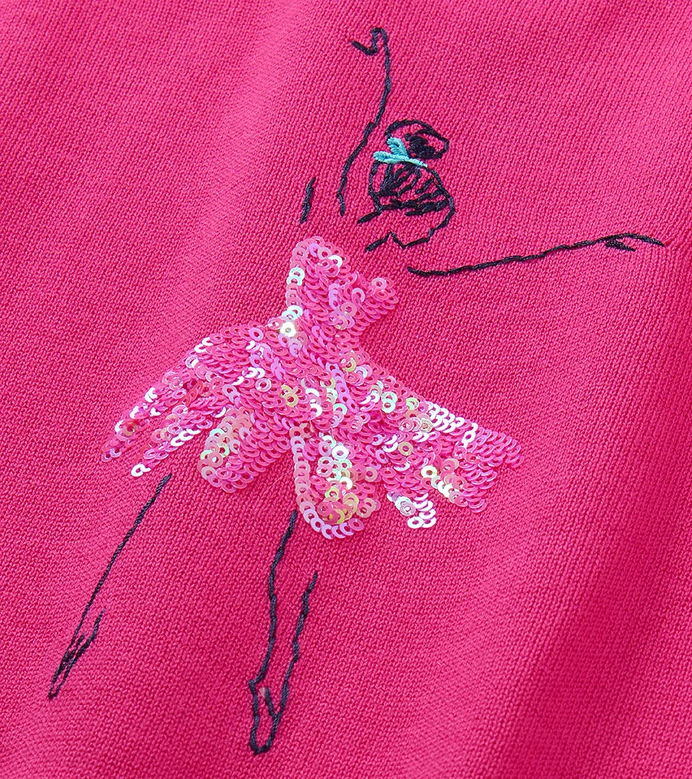 HATLEY -SEQUIN BALLERINA CREW NECK SWEATER