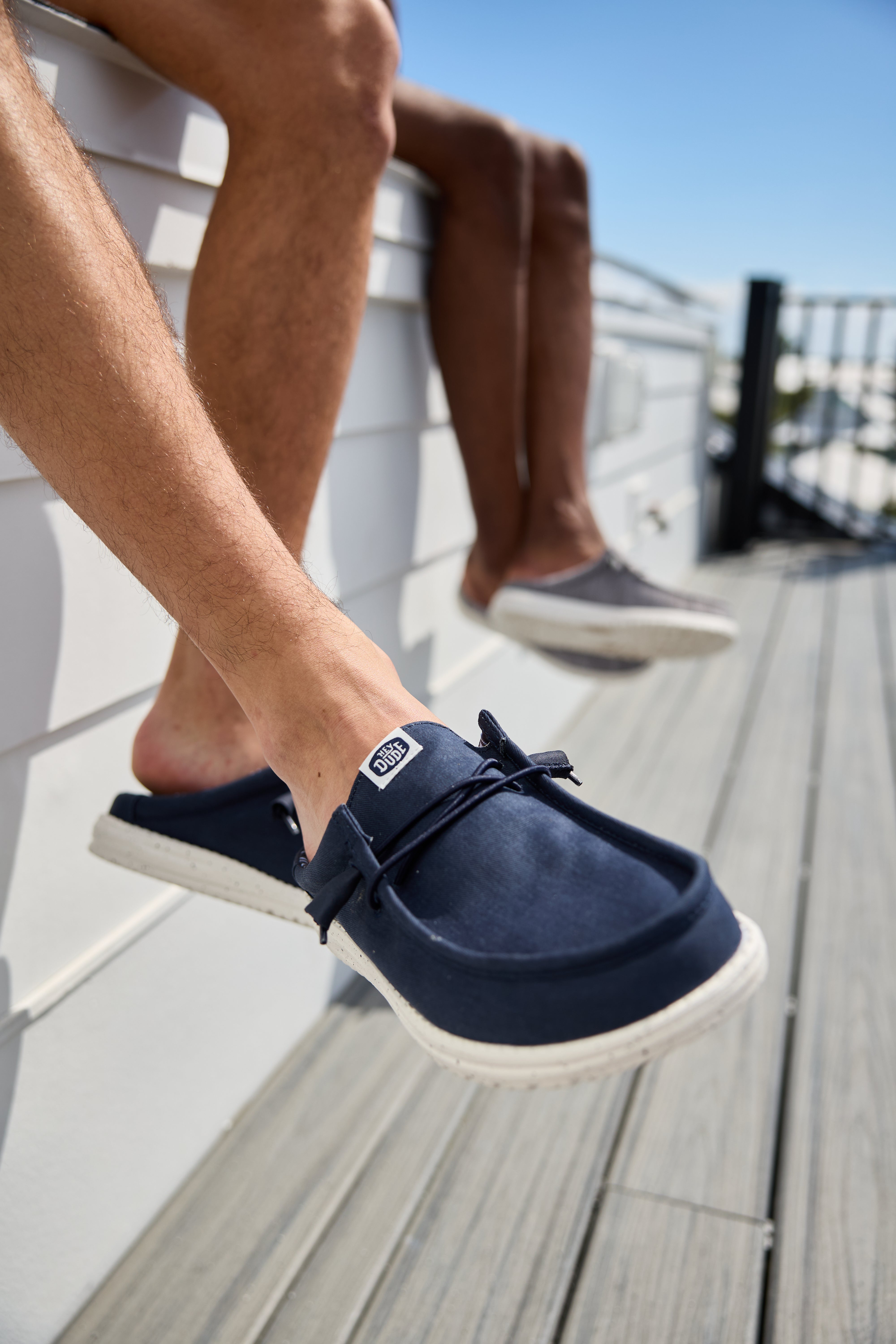 Hey Dude lifestyle image, Wendy Slip Stretch Canvas Shoe 