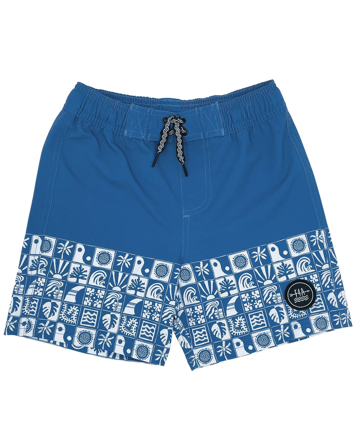 FEATHER 4 ARROW- KIDS BEACH TILE BOARD SHORTS