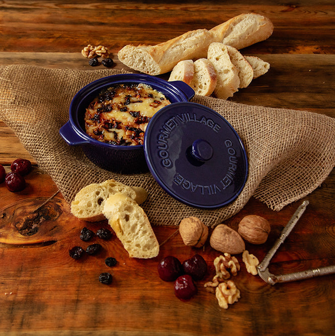 GOURMET DU VILLAGE- NAVY BLUE CERAMIC DIP BAKER