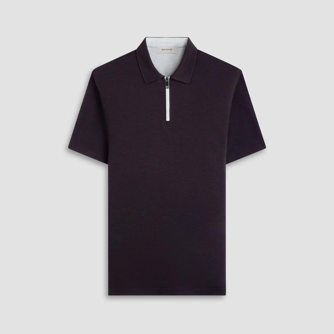 BUGATCHI- Men's Performance Heather Quarter-Zip Polo Shirt