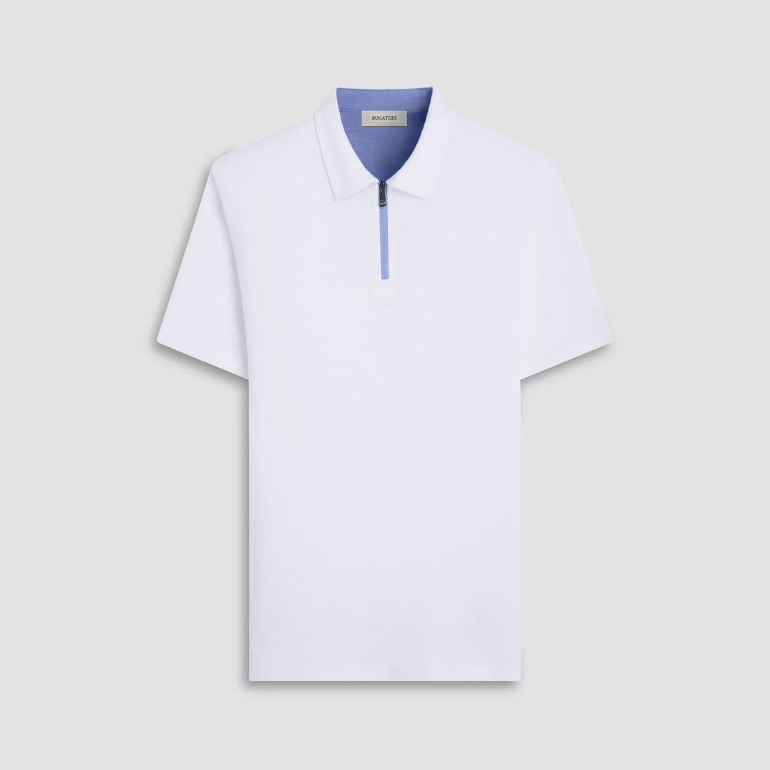 BUGATCHI- Men's Performance Heather Quarter-Zip Polo Shirt